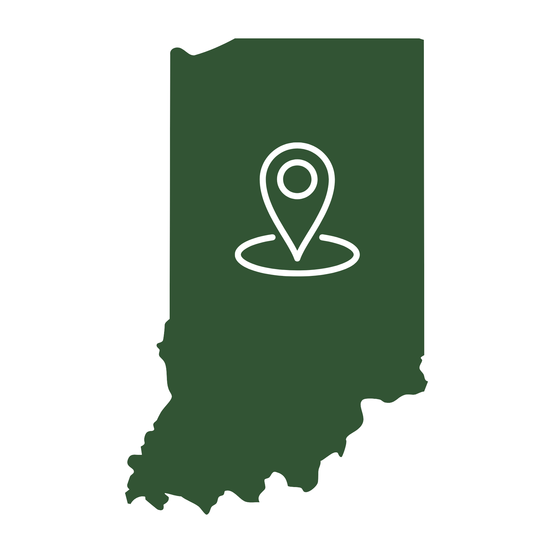 State of Indiana with the north Indianapolis service area marked